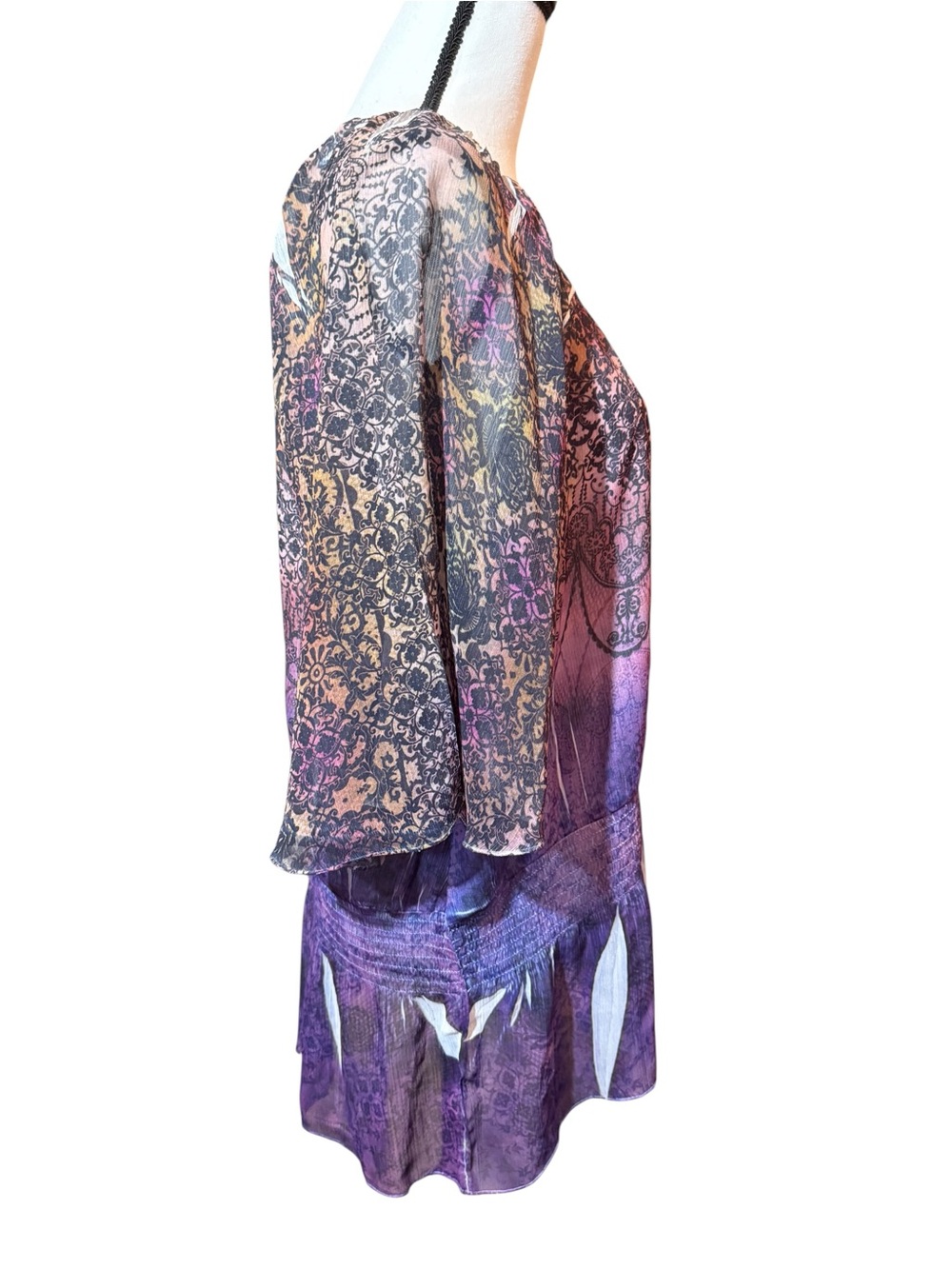 Style & Co. Purple Ombre Lace-Print Scoop Neck Tunic, size XL - Picture 4 of 8